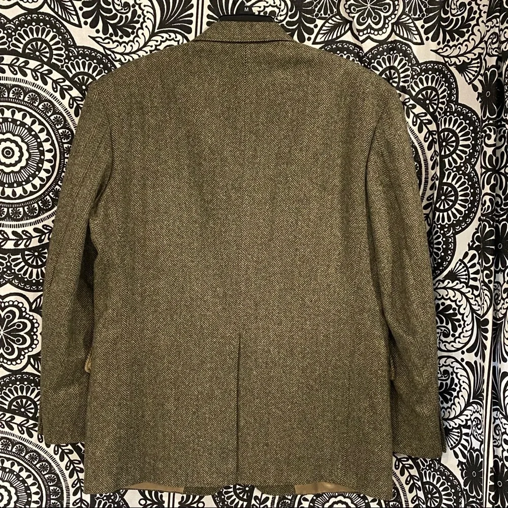 LANDS’ END 43R Brown Herringbone 100% Wool Sports Coat‎